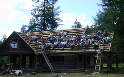 On the roof of McPherson's homestead